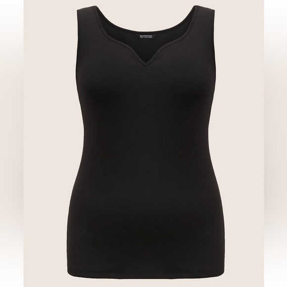 BloomChic Plus Size 2XL Solid Rib Knit Heart Neckline Tank Top us18-20 - Picture 6 of 8